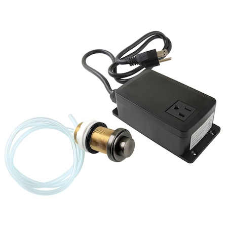 Kingston Brass Single Outlet Garbage Disposal Air Switch Kit, Black Stainless KASK21VN